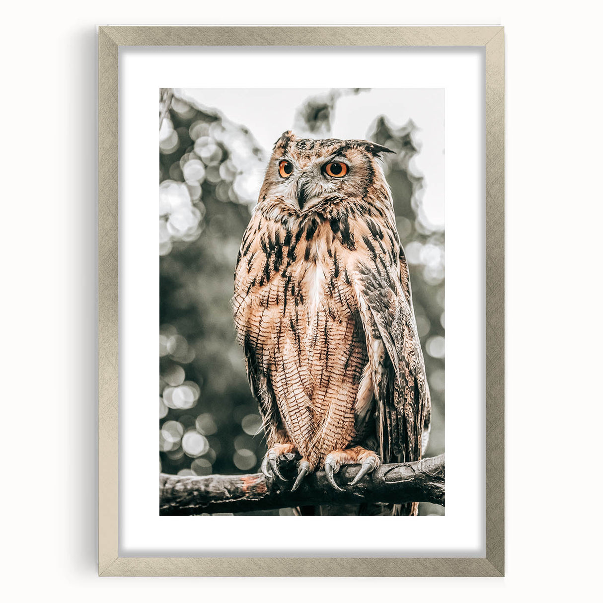 Majestic Owl Wall Art – Rustic Farmhouse Nature-Inspired Decor Print