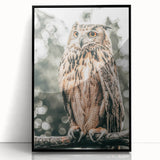 Majestic Owl Wall Art – Rustic Farmhouse Nature-Inspired Decor Print