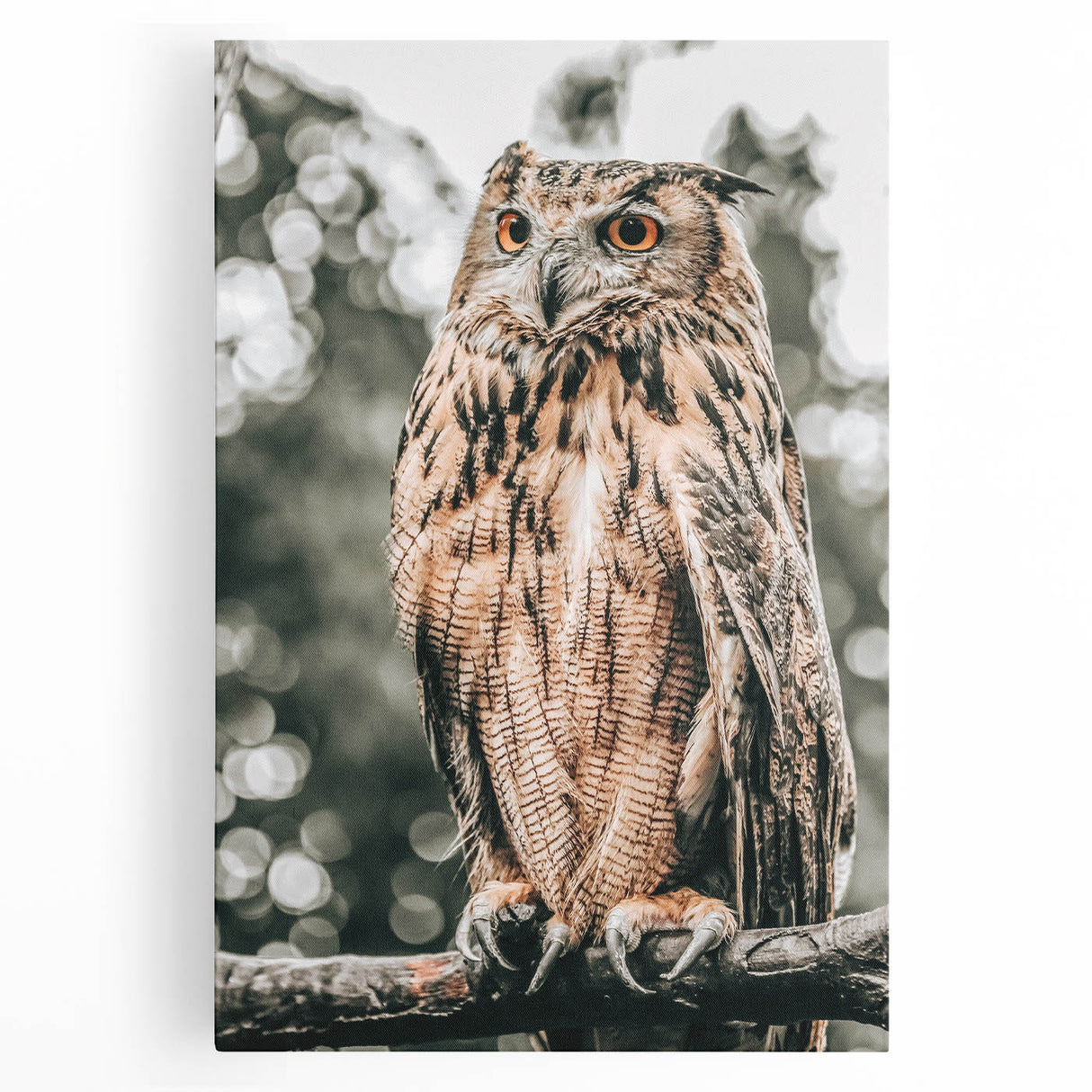 Majestic Owl Wall Art – Rustic Farmhouse Nature-Inspired Decor Print