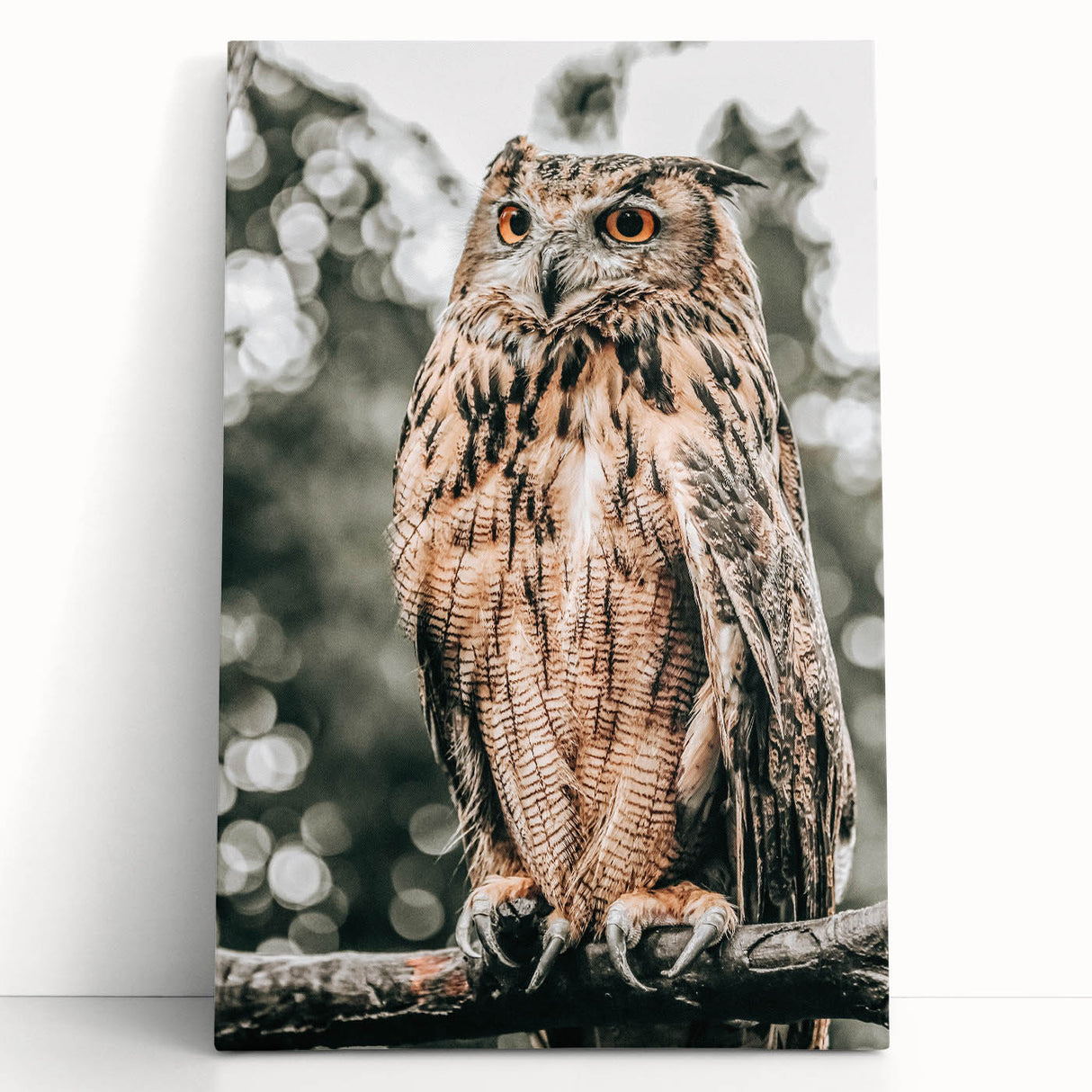 Majestic Owl Wall Art – Rustic Farmhouse Nature-Inspired Decor Print
