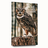 Regal Owl Wall Art – Rustic Farmhouse Nature-Inspired Decor Print