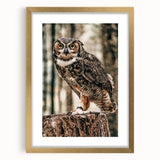 Regal Owl Wall Art – Rustic Farmhouse Nature-Inspired Decor Print