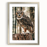 Regal Owl Wall Art – Rustic Farmhouse Nature-Inspired Decor Print