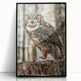 Regal Owl Wall Art – Rustic Farmhouse Nature-Inspired Decor Print