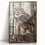 Regal Owl Wall Art – Rustic Farmhouse Nature-Inspired Decor Print