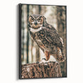 Regal Owl Wall Art – Rustic Farmhouse Nature-Inspired Decor Print