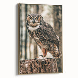 Regal Owl Wall Art – Rustic Farmhouse Nature-Inspired Decor Print