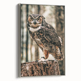 Regal Owl Wall Art – Rustic Farmhouse Nature-Inspired Decor Print