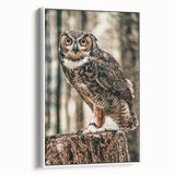 Regal Owl Wall Art – Rustic Farmhouse Nature-Inspired Decor Print