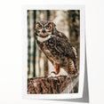 Regal Owl Wall Art – Rustic Farmhouse Nature-Inspired Decor Print