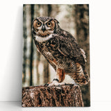 Regal Owl Wall Art – Rustic Farmhouse Nature-Inspired Decor Print