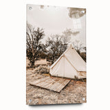Rustic Camping Tent Wall Art – Farmhouse Adventure-Inspired Decor Print