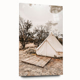 Rustic Camping Tent Wall Art – Farmhouse Adventure-Inspired Decor Print