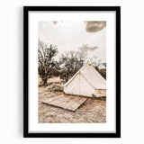 Rustic Camping Tent Wall Art – Farmhouse Adventure-Inspired Decor Print