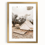 Rustic Camping Tent Wall Art – Farmhouse Adventure-Inspired Decor Print
