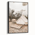 Rustic Camping Tent Wall Art – Farmhouse Adventure-Inspired Decor Print
