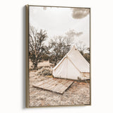Rustic Camping Tent Wall Art – Farmhouse Adventure-Inspired Decor Print