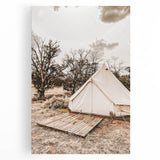 Rustic Camping Tent Wall Art – Farmhouse Adventure-Inspired Decor Print