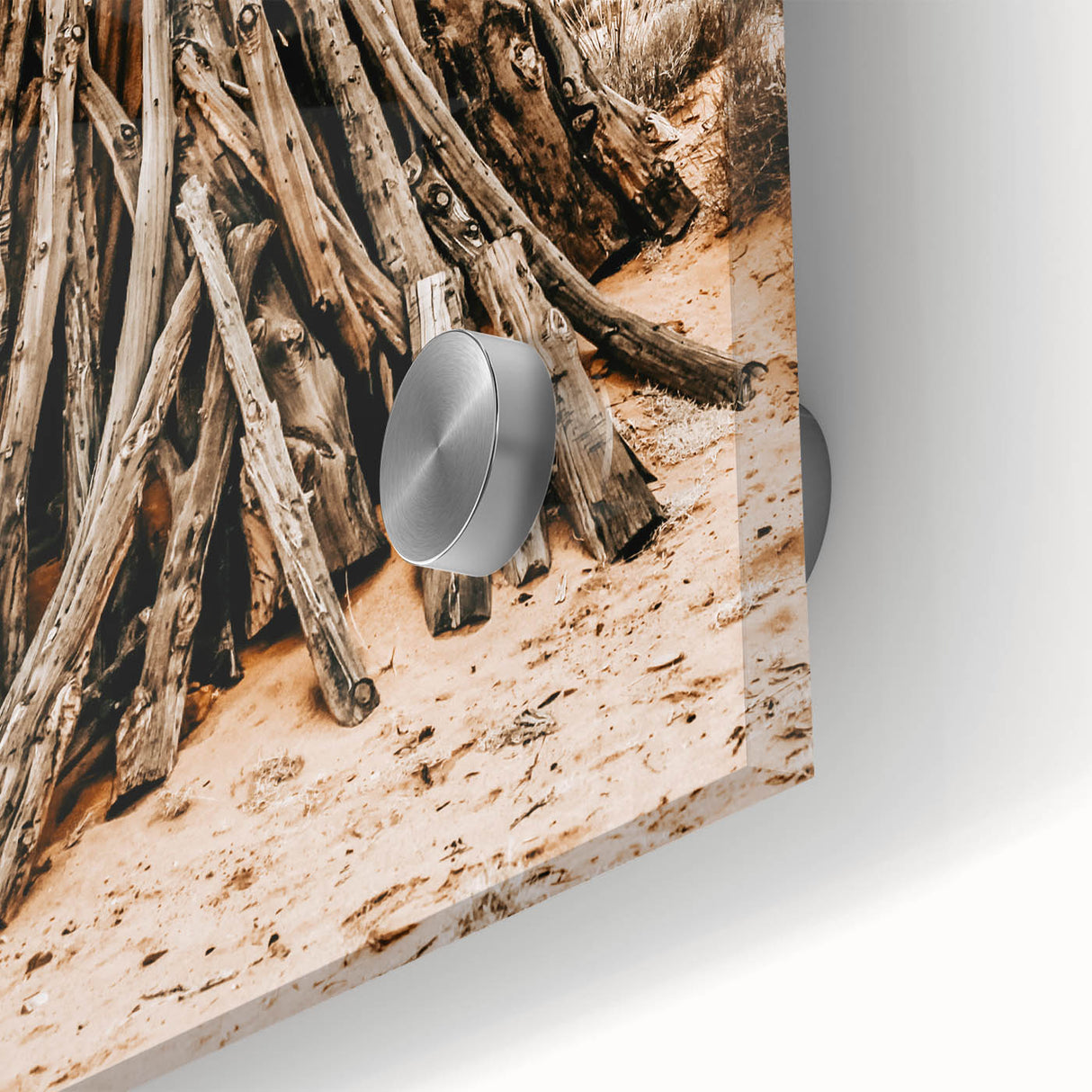Rustic Driftwood Teepee Wall Art – Farmhouse Adventure Decor Print