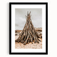 Rustic Driftwood Teepee Wall Art – Farmhouse Adventure Decor Print