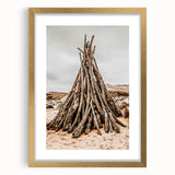 Rustic Driftwood Teepee Wall Art – Farmhouse Adventure Decor Print