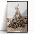 Rustic Driftwood Teepee Wall Art – Farmhouse Adventure Decor Print