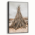 Rustic Driftwood Teepee Wall Art – Farmhouse Adventure Decor Print