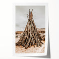 Rustic Driftwood Teepee Wall Art – Farmhouse Adventure Decor Print