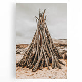 Rustic Driftwood Teepee Wall Art – Farmhouse Adventure Decor Print