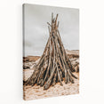 Rustic Driftwood Teepee Wall Art – Farmhouse Adventure Decor Print