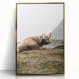 Highland Cow Wall Art – Rustic Farmhouse Nature-Inspired Decor Print