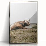 Highland Cow Wall Art – Rustic Farmhouse Nature-Inspired Decor Print