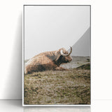 Highland Cow Wall Art – Rustic Farmhouse Nature-Inspired Decor Print