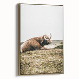 Highland Cow Wall Art – Rustic Farmhouse Nature-Inspired Decor Print