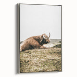 Highland Cow Wall Art – Rustic Farmhouse Nature-Inspired Decor Print