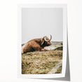 Highland Cow Wall Art – Rustic Farmhouse Nature-Inspired Decor Print