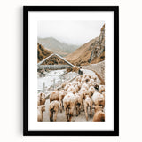 Mountain Sheep Herd Wall Art – Rustic Farmhouse Country Decor Print
