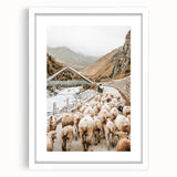 Mountain Sheep Herd Wall Art – Rustic Farmhouse Country Decor Print