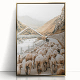 Mountain Sheep Herd Wall Art – Rustic Farmhouse Country Decor Print