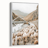 Mountain Sheep Herd Wall Art – Rustic Farmhouse Country Decor Print