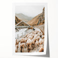 Mountain Sheep Herd Wall Art – Rustic Farmhouse Country Decor Print