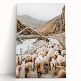 Mountain Sheep Herd Wall Art – Rustic Farmhouse Country Decor Print