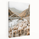 Mountain Sheep Herd Wall Art – Rustic Farmhouse Country Decor Print