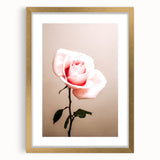 Pink Rose Wall Art – Rustic Farmhouse Elegant Nature-Inspired Decor Print