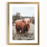 Rustic Farmhouse Wall Art - Highland Cow Country Style Decor Print