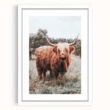 Rustic Farmhouse Wall Art - Highland Cow Country Style Decor Print