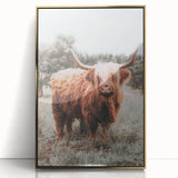 Rustic Farmhouse Wall Art - Highland Cow Country Style Decor Print