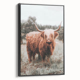 Rustic Farmhouse Wall Art - Highland Cow Country Style Decor Print