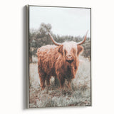 Rustic Farmhouse Wall Art - Highland Cow Country Style Decor Print