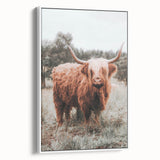 Rustic Farmhouse Wall Art - Highland Cow Country Style Decor Print